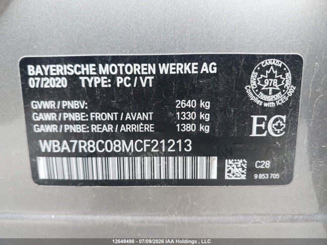 BMW 750i Xdrive 2021 WBA7R8C08MCF21213 Image 19