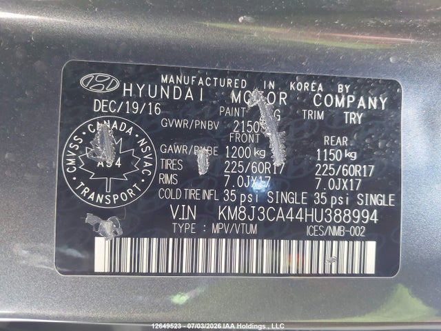 Hyundai TUCSON SE 2017 KM8J3CA44HU388994 Image 19