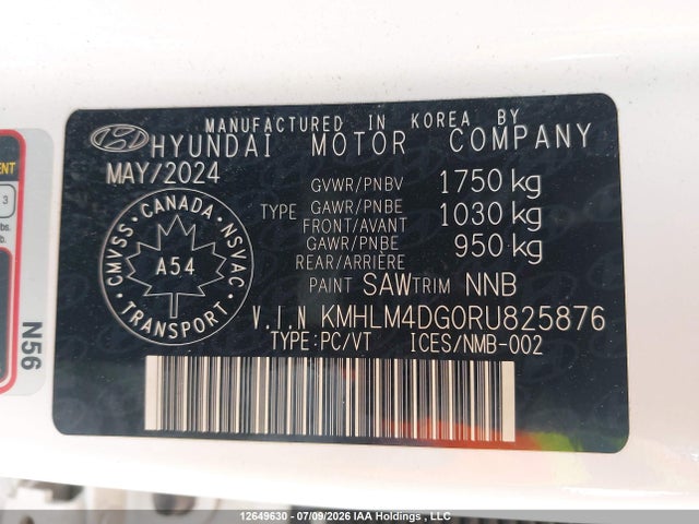 Hyundai ELANTRA SEL 2024 KMHLM4DG0RU825876 Image 9