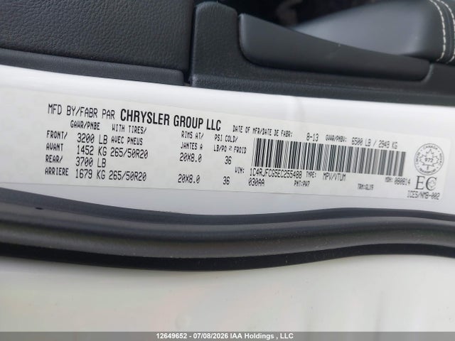 1C4RJFCG5EC255488 Jeep Grand Cherokee Overland