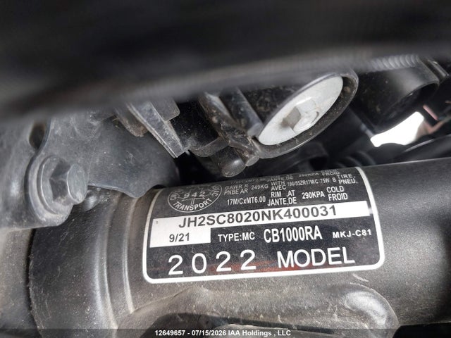 Honda CB1000 RA 2022 JH2SC8020NK400031 Image 14