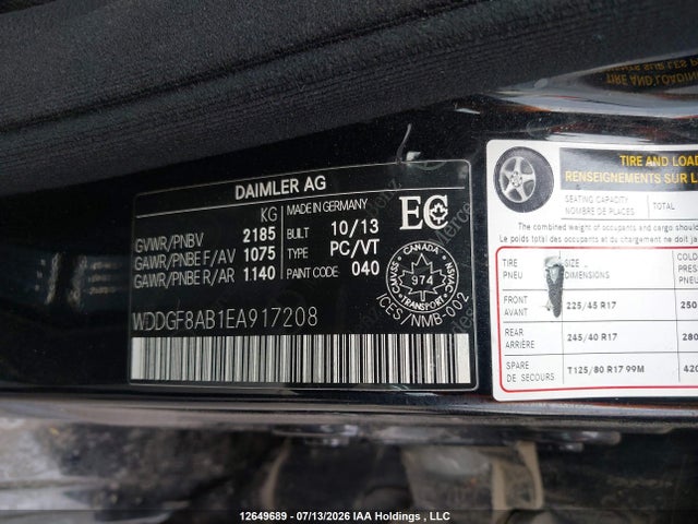 Auction sale of the 2014 Mercedes-benz C 300 4matic, vin: WDDGF8AB1EA917208, lot number: 12649689