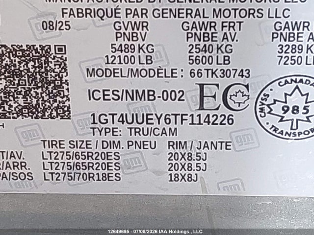 1GT4UUEY6TF114226 GMC Sierra K3500 Slt