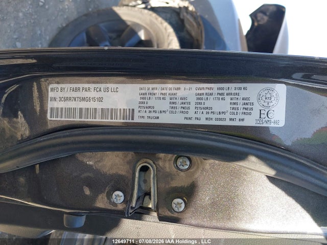 3C6RR7KT5MG615102 RAM 1500 Classic Tradesman