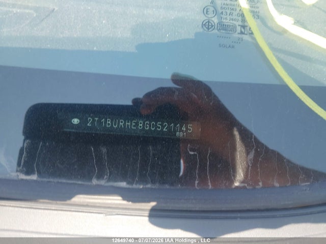 Продаж на аукціоні авто 2016 Toyota Corolla L/le/le Pls/prm/s/s Pls, vin: 2T1BURHE8GC521145, номер лоту: 12649740
