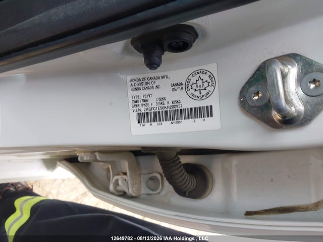 2019 Honda Civic Si Si მანქანა იყიდება აუქციონზე, vin: 2HGFC1E56KH200957, აუქციონის ნომერი: 12649782