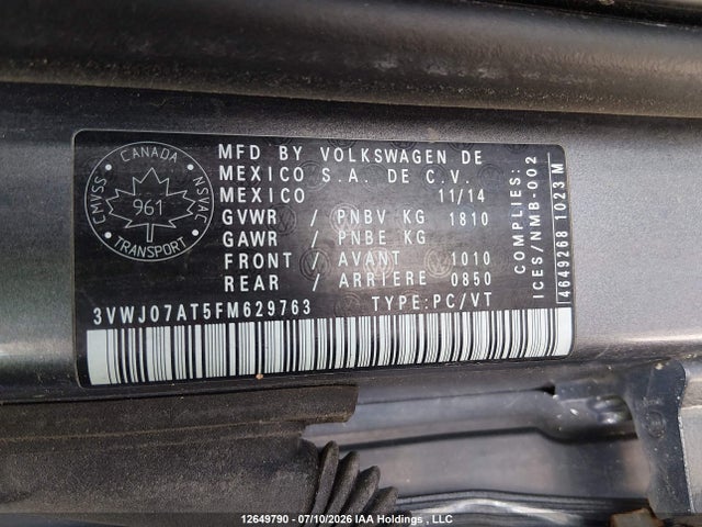 3VWJ07AT5FM629763 Volkswagen The Beetle 1.8 Tsi Comfortline/1.8 Tsi Trendline