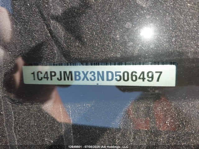 Продажа на аукционе авто 2022 Jeep Cherokee Trailhawk Elite, vin: 1C4PJMBX3ND506497, номер лота: 12649801