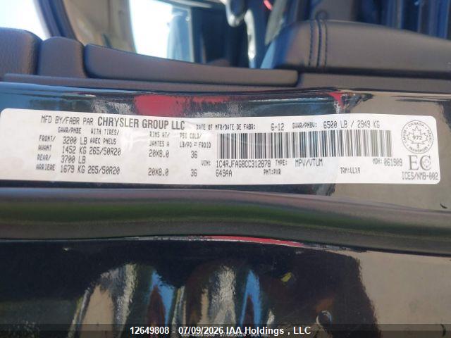Продажа на аукционе авто 2012 Jeep Grand Cherokee Laredo, vin: 1C4RJFAG8CC312878, номер лота: 12649808
