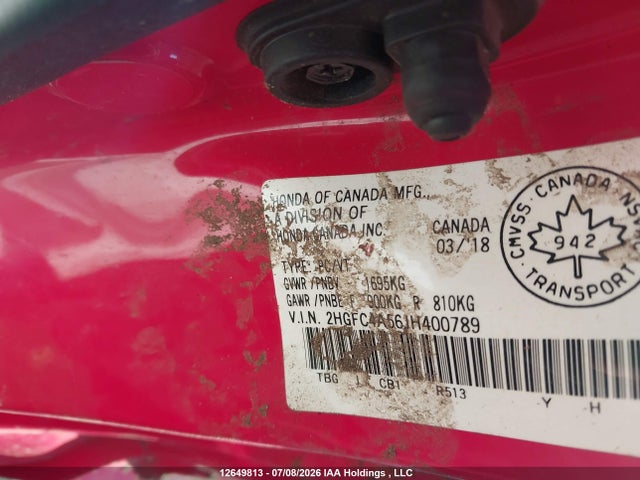 Honda Civic Lx 2018 2HGFC4A56JH400789 Image 17