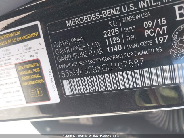 55SWF6EBXGU107587 Mercedes-Benz C 450 Amg 4matic
