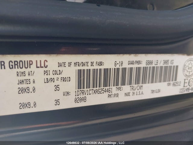 Aukcja sprzedaży 2010 Dodge Ram 1500, vin: 1D7RV1CTXAS254461, numer aukcji: 12649832