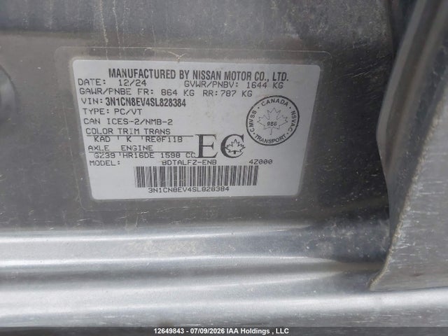 Nissan VERSA SV 2025 3N1CN8EV4SL828384 Image 18