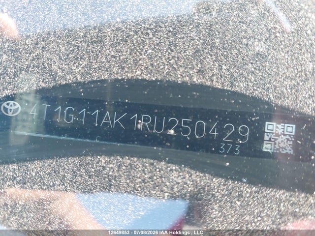 12649853 :رقم المزاد ، 4T1G11AK1RU250429 vin ، 2024 Toyota Camry Se Night Shade/se مزاد بيع