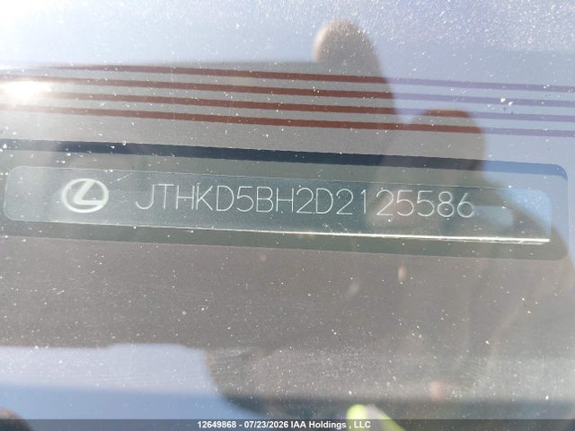 Aukcja sprzedaży 2013 Lexus Ct 200, vin: JTHKD5BH2D2125586, numer aukcji: 12649868