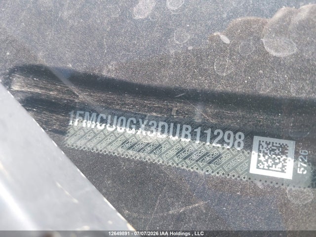 12649891 :رقم المزاد ، 1FMCU0GX3DUB11298 vin ، 2013 Ford Escape Se مزاد بيع