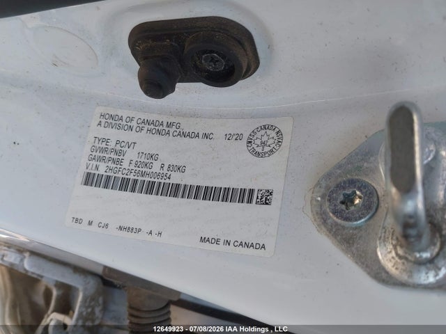 Продаж на аукціоні авто 2021 Honda Civic Sedan, vin: 2HGFC2F56MH006954, номер лоту: 12649923