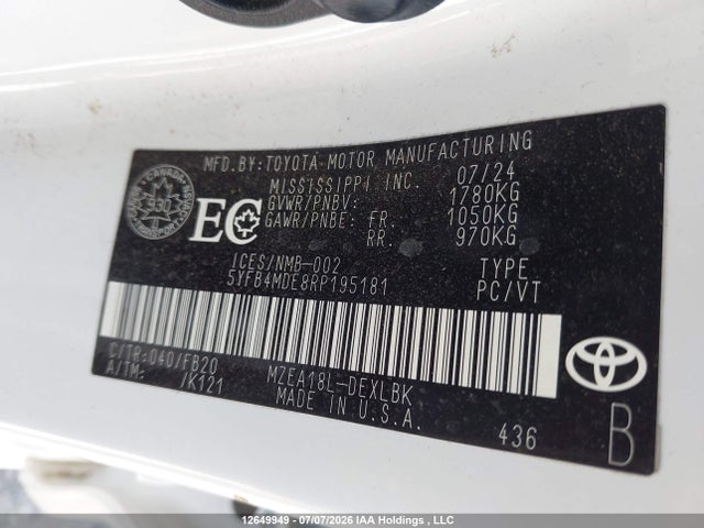 Toyota COROLLA LE 2024 5YFB4MDE8RP195181 Image 19