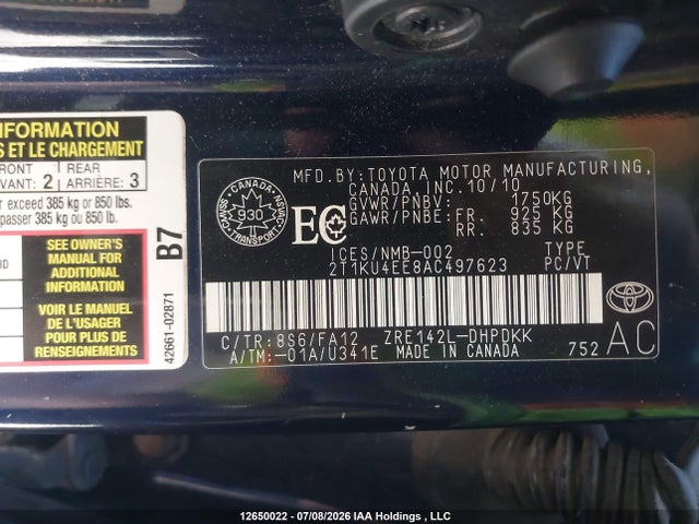 Продаж на аукціоні авто 2010 Toyota Matrix Wagon, vin: 2T1KU4EE8AC497623, номер лоту: 12650022
