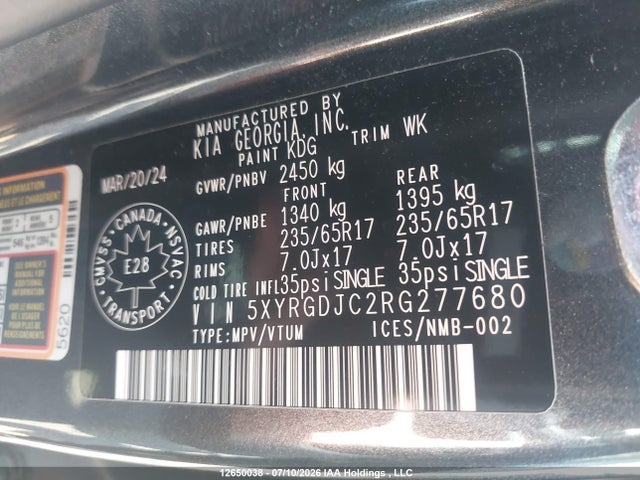 KIA SORENTO LX 2024 5XYRGDJC2RG277680 Image 9
