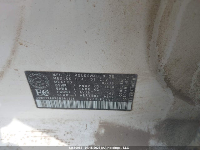 3VW217AUXGM051106 Volkswagen Golf S/se/sel