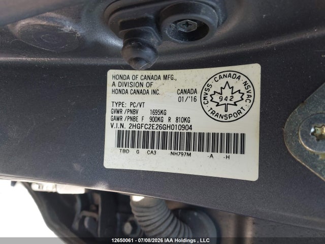 Honda Civic Dx 2016 2HGFC2E26GH010904 Image 9