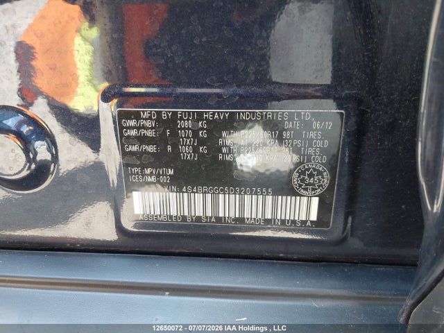 Продажа на аукционе авто 2013 Subaru Outback 2.5i Premium, vin: 4S4BRGGC5D3207555, номер лота: 12650072