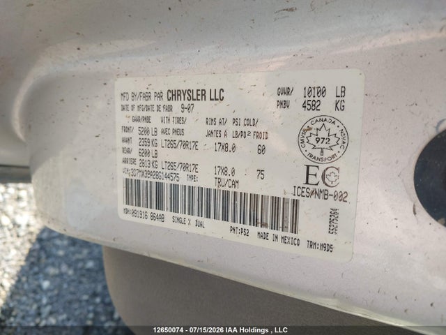 Aukcja sprzedaży 2008 Dodge Ram 3500 Sxt/slt, vin: 3D7MX39A28G144575, numer aukcji: 12650074