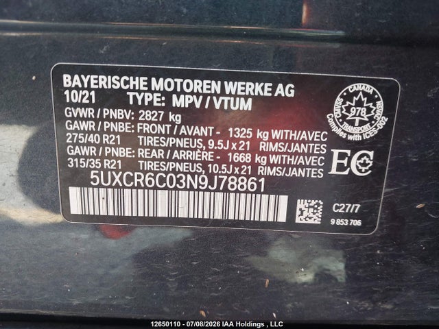 5UXCR6C03N9J78861 BMW X5 Xdrive40i