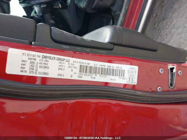 Auction sale of the 2014 Jeep Grand Cherokee Summit, vin: 1C4RJFJG5EC541277, lot number: 12650124