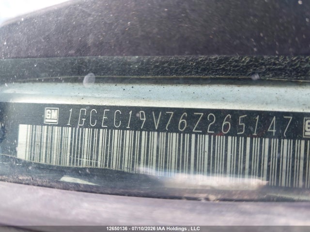 Продаж на аукціоні авто 2006 Chevrolet Silverado 1500 Ls, vin: 1GCEC19V76Z265147, номер лоту: 12650136