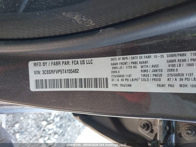Dodge RAM 1500 2026 3C6SRFVP5T4155482 Image 9
