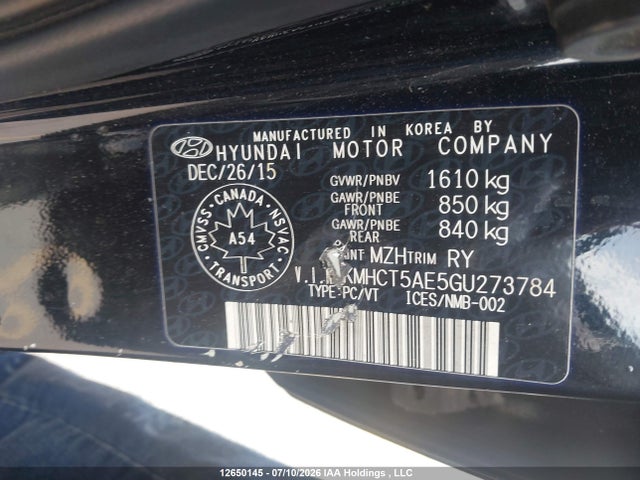 Hyundai Accent Le 2016 KMHCT5AE5GU273784 Image 9