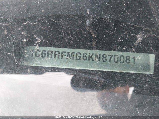 12650154 :رقم المزاد ، 1C6RRFMG6KN870081 vin ، 2019 Ram 1500 Big Horn مزاد بيع