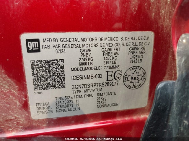 3GN7DSRP7RS289177 Chevrolet Equinox Ev Rs