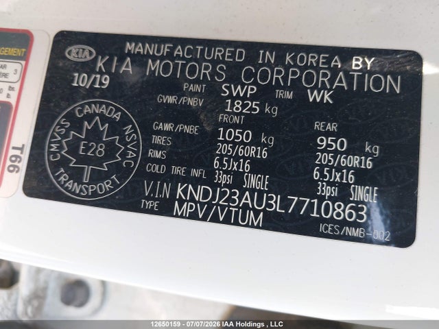 Продажа на аукционе авто 2020 Kia Soul Lx/x Line/s, vin: KNDJ23AU3L7710863, номер лота: 12650159