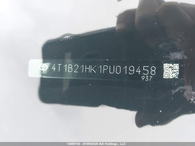 2023 Toyota Camry Xle/se მანქანა იყიდება აუქციონზე, vin: 4T1B21HK1PU019458, აუქციონის ნომერი: 12650163