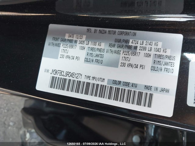 Aukcja sprzedaży 2024 Mazda Cx-5, vin: JM3KFBCL8R0451271, numer aukcji: 12650165