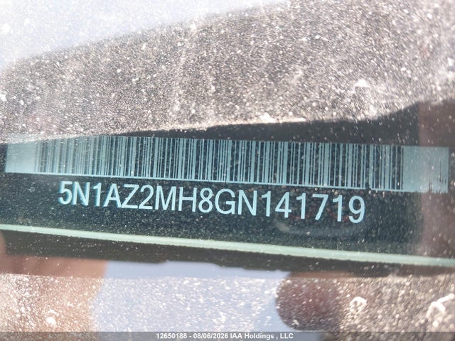 5N1AZ2MH8GN141719 Nissan Murano Platinum/sl/sv