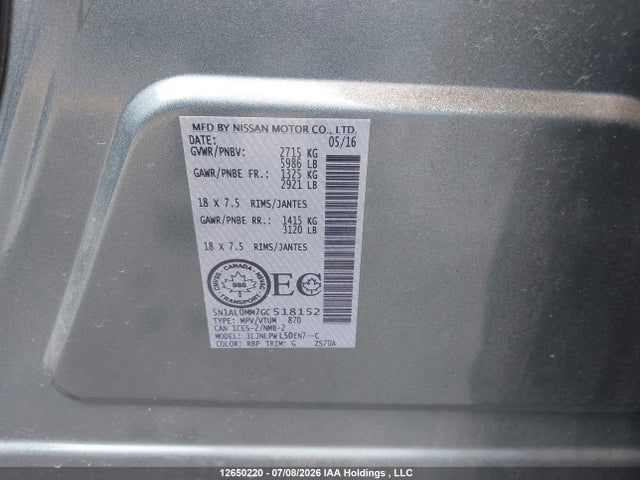 5N1AL0MM7GC518152 Infiniti QX60