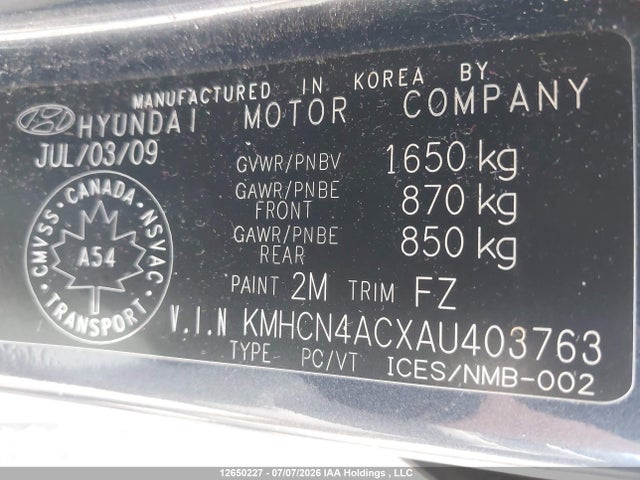 Aukcja sprzedaży 2010 Hyundai Accent Gls, vin: KMHCN4ACXAU403763, numer aukcji: 12650227