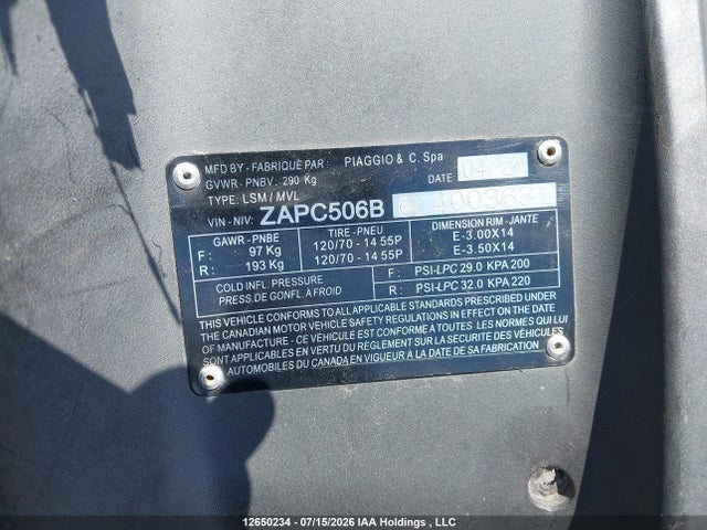 Vespa Piaggio Typhoon 2020 ZAPC506B0L4003631 Image 15
