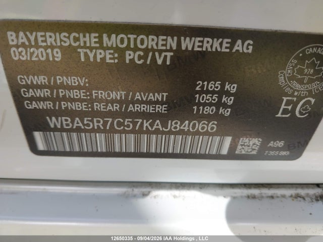WBA5R7C57KAJ84066 BMW 330XI