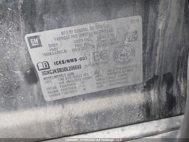 Продаж на аукціоні авто 2013 Chevrolet Trax Ls, vin: 3GNCJKSB3DL206692, номер лоту: 12650409