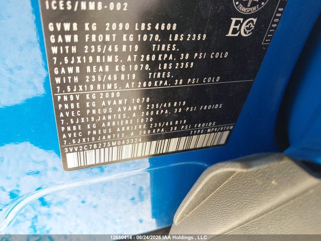 3VV2C7B27SM043324 Volkswagen Taos Se Black
