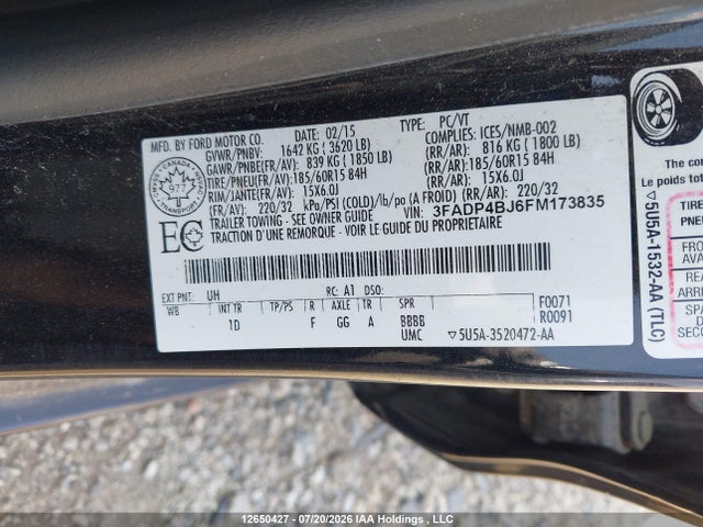 Ford FIESTA SE 2015 3FADP4BJ6FM173835 Image 9