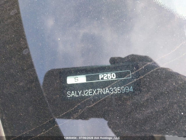 12650454 :رقم المزاد ، SALYJ2EX7NA335994 vin ، 2022 Land Rover Range Rover Velar S مزاد بيع