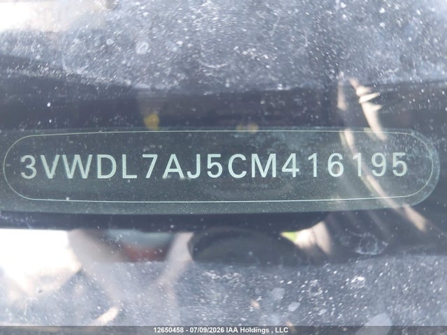 12650458 :رقم المزاد ، 3VWDL7AJ5CM416195 vin ، 2012 Volkswagen Jetta 2.0 Tdi Comfortline مزاد بيع