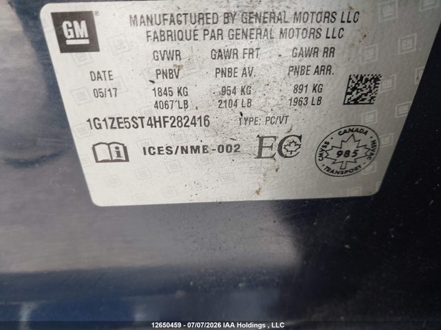 Chevrolet MALIBU LT 2017 1G1ZE5ST4HF282416 Image 9