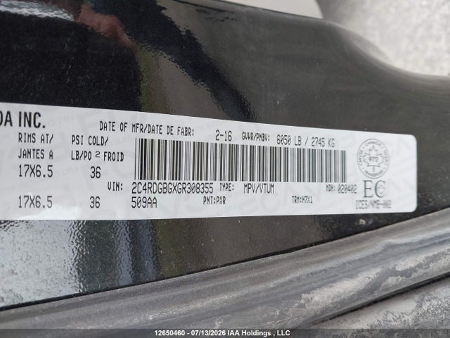 Dodge Grand Caravan Se 2016 2C4RDGBGXGR308355 Image 9